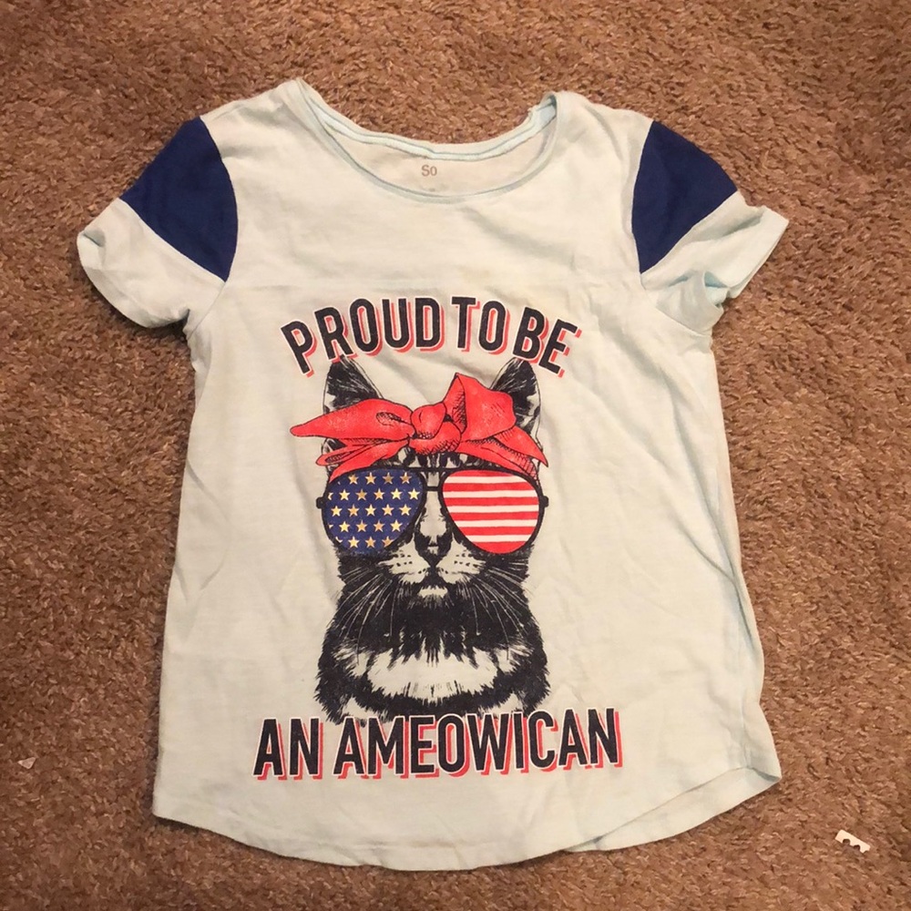 Proud to be and ameowican girls t shirt